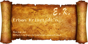 Erben Krisztián névjegykártya